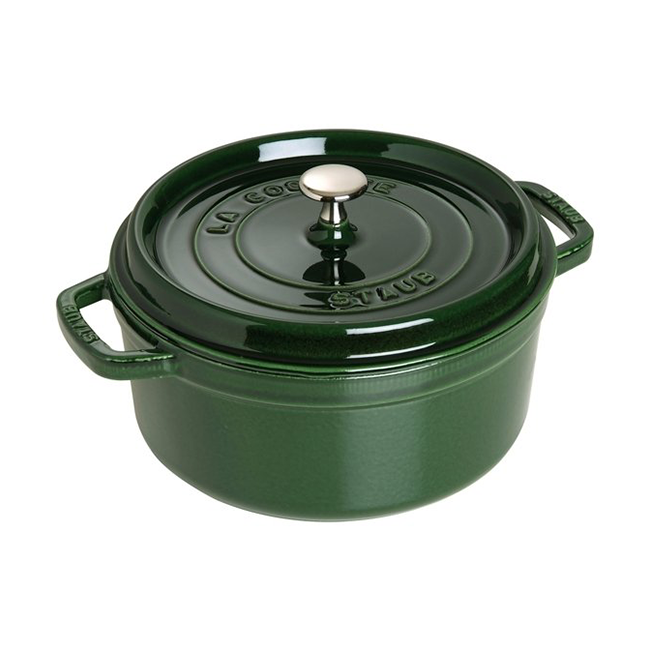 Fonte, vert basilic, 15.3x⌀24cm Un incontournable des batteries de cuisine française, l'iconique cocotte design et durable !