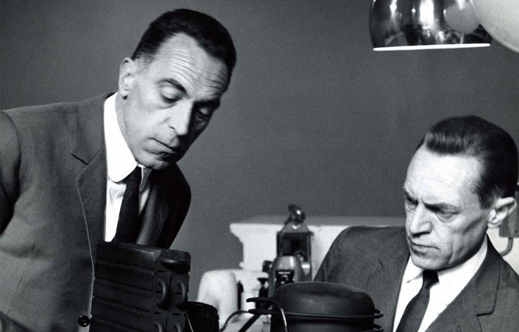 Portrait de Achille Castiglioni (à droite) et de son frère Pier Giacomo (1913-1968).