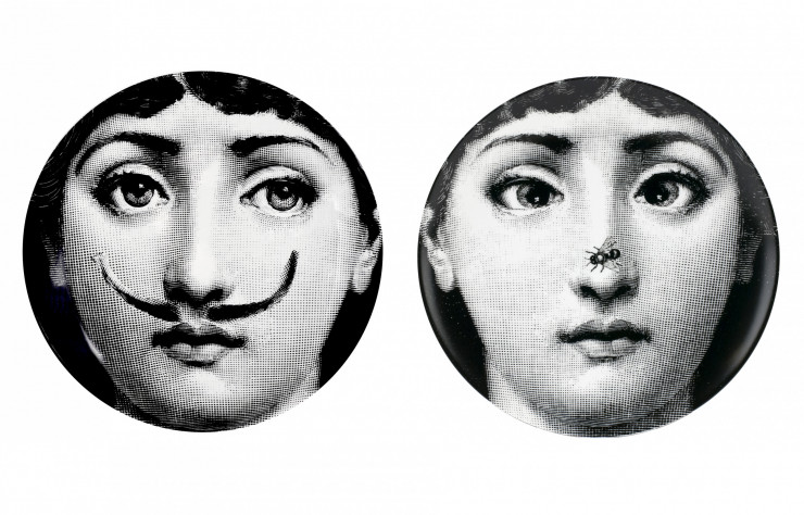 Deux des 350 variations sur le visage de Lina Cavalieri. À gauche avec la moustache, la numéro 21 et à droite avec l’insecte, la numéro 363.