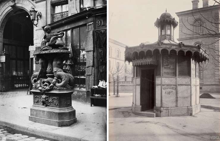 Mobilier urbain immortalisé par le photographe Charles Marville entre 1865 et 1876.