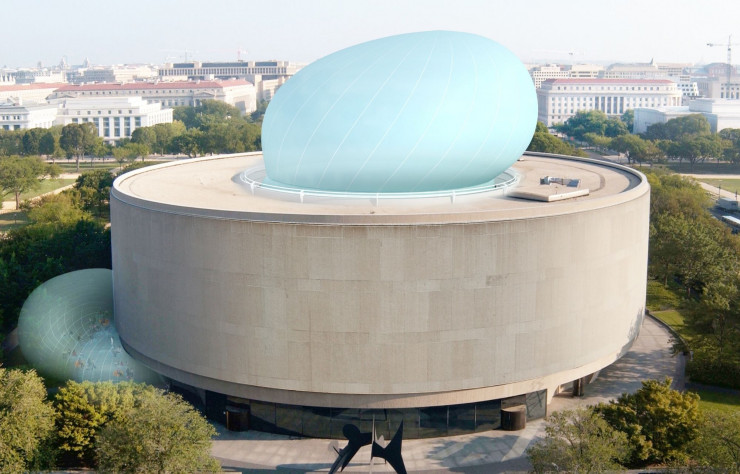 Bubble, projet de Diller Scofidio + Renfro pour le Hirshhorn Museum and Sculpture Garden, à Washington. L’utopiste Cedric Price ou le futuriste Buckminster Fuller sont aussi à l’honneur d’« Aerodream ».