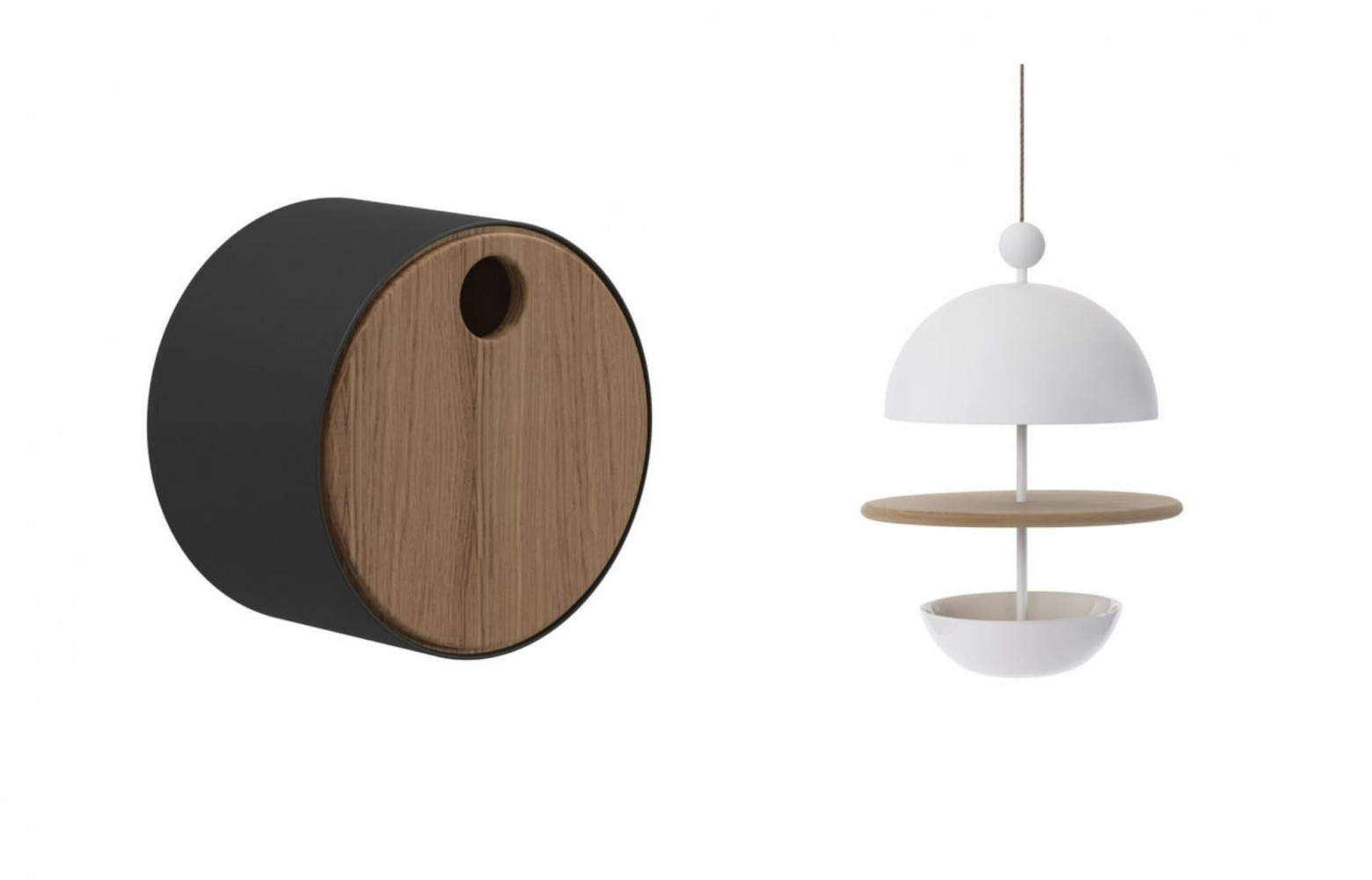 A gauche : Deco Nichoir à oiseaux en aluminium et en bois, 325€. Gloster. A gauche :...