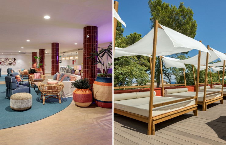 Lobbies et terrasse de l’hôtel Room Mate Olivia à Majorque.