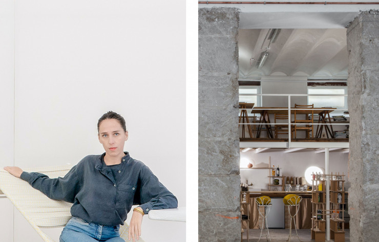 Dans son très brut atelier niçois, la designer Stéphanie Marin fabrique du mobilier éco-responsable.
