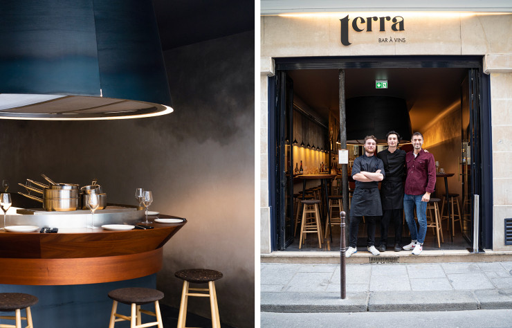 Terra Bar à Vins est le rejeton de Terra, le restaurant gastronomique installé à quelques mètres de là.