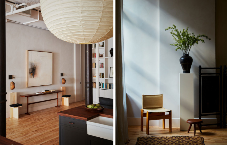 Le mobilier est un savant mélange entre le moderne et le vintage.