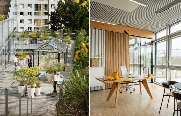 Des terrasses, des serres et du mobilier de jardin sur les toits de RATP Habitat.