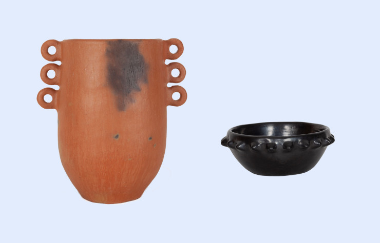 Grand vase Cantaro et petit bol Pre-historic par Onora