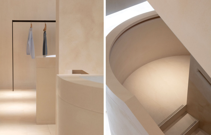 Imaginé par l’architecte Bernard Dubois, le magasin rue du Faubourg-Saint-Honoré, est construit autour d’un escalier sculptural.