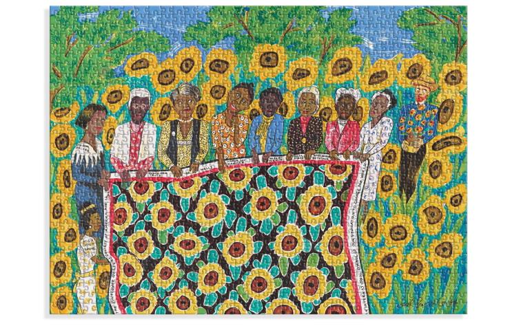 Reproduction de “The Sunflower Quilting Bee at Arles” (1996) de Faith Ringgold
