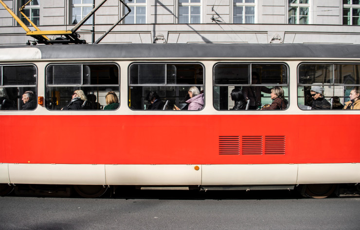 Le tramway de Prague.