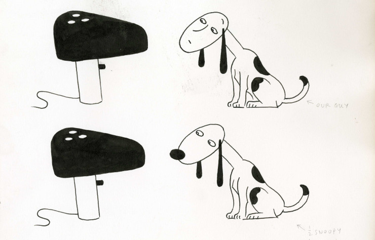 La lampe Snoopy … et le chien qui a inspiré sa forme.