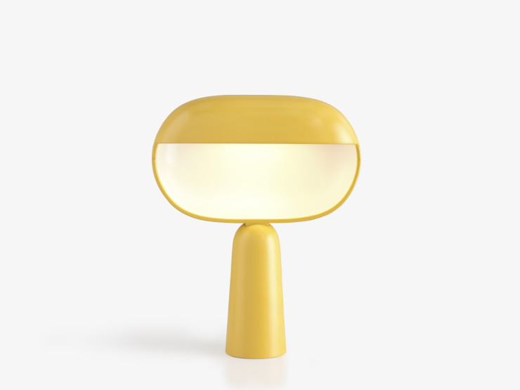 La lampe jaune soleil façon galet dessinée par Richard Bone pour les nouveaux TGV Inouï 2025