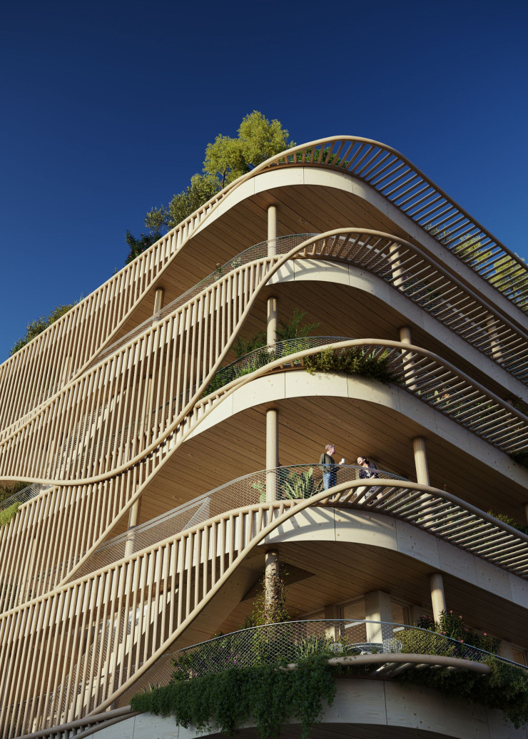 Coldefy a répondu à la demande du programme Concept building Archisobre du constructeur Bouygues. À Marseille, leur bâtiment trois fois moins énergivore qu’une construction standard séduit aussi par ses rafraîchissantes coursives.