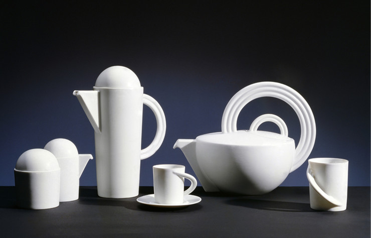 Service à thé et à café « Cupola », imaginé par Mario Bellini pour Rosenthal en 1985.