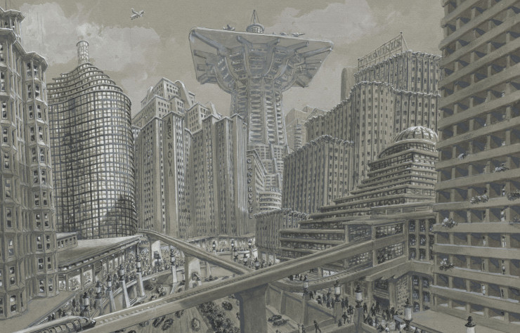 Erich Kettelhut, illustration pour le film « Metropolis », 1925. © Deutsche Kinemathek –Museum für Film und Fernsehen, Erich Kettelhut Archive 