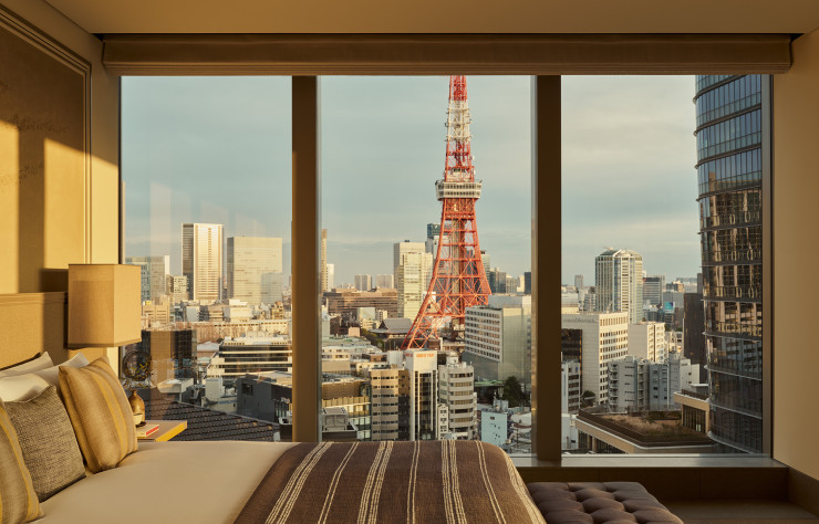 L’hôtel Janu offre une vue privilégiée sur la Tokyo Tower.