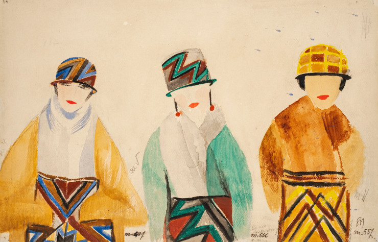 – « Écharpes et chapeaux », Sonia Delaunay, 1922-23. © Pracusa 20240531 Courtesy Galerie Zlotowski Paris