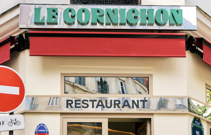La devanture du Cornichon, faussement dans son jus. © Matteo Verzini