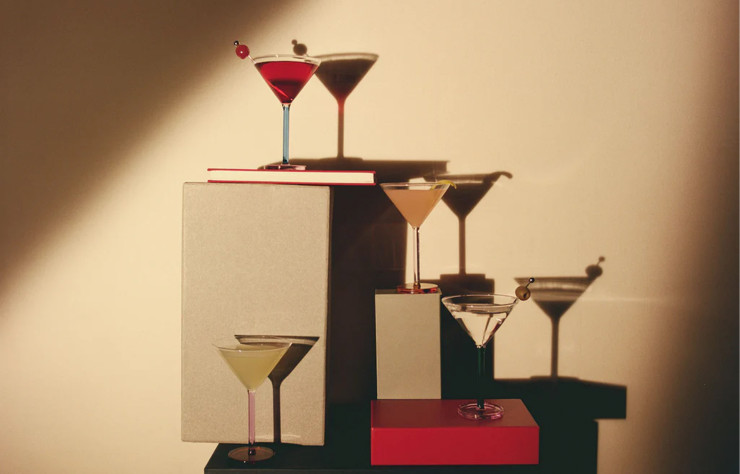 Verres à cocktail Piano, Sophie Lou Jacobsen, à offrir sans modération ce Noël.