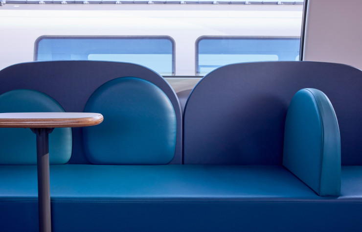 Les banquettes galets du nouveau TGV Inoui.