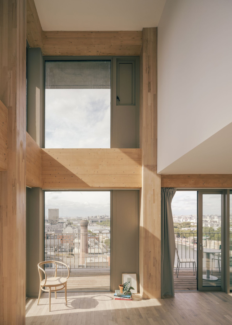 Les espaces intérieurs des 132 logements de la tour Wood Up offrent un panorama saisissant.