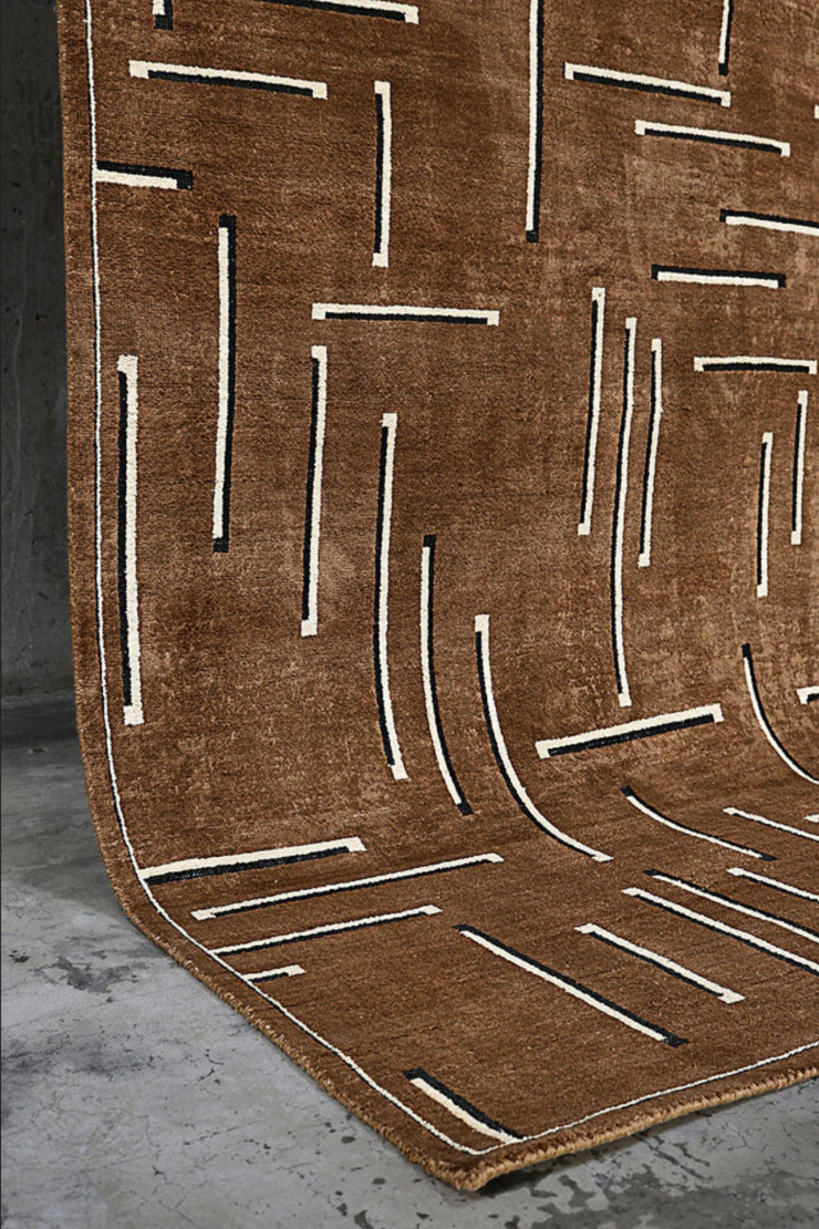 Le tapis Fontaine Gylph, de la collection « Timeless Threads », inspirée de l’Art déco, de l’éditeur américain JD Staron.