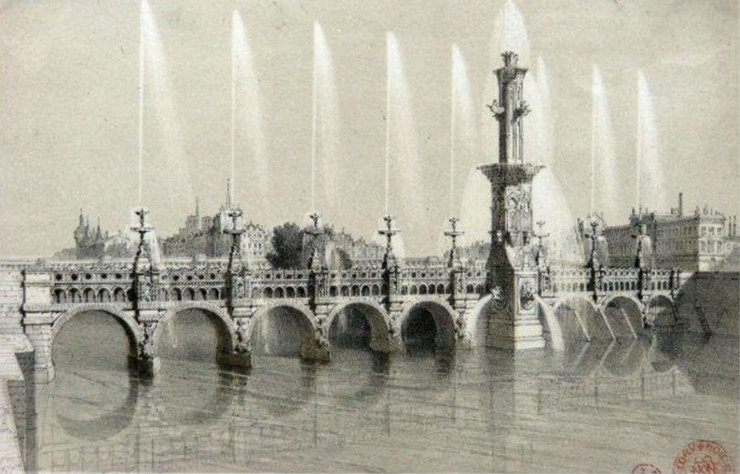 Ce pont devait prolonger la rue de Rennes afin de relier la rive droite à Montparnasse.