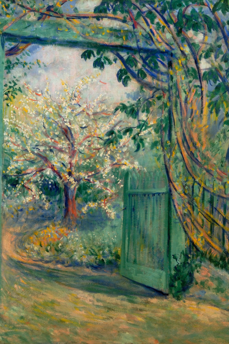 Theodore Earl Butler (1861 -1936) Portail au cerisier en fleurs, 1912.