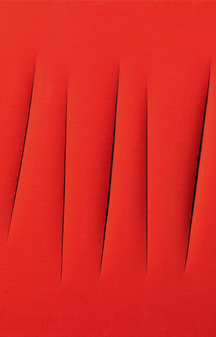 Huile et graffiti sur toile Concetto spaziale, de Lucio Fontana (1964). (Image recadrée) © Courtesy Tornabuoni Art