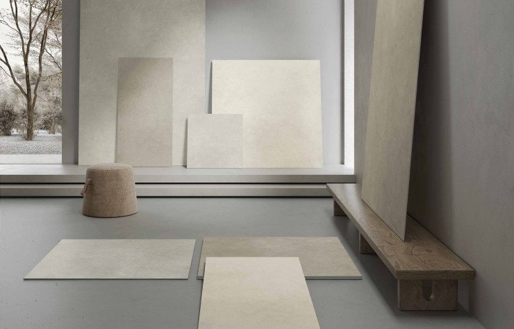 Mūra, surfaces en céramique technique dans les versions Ultra Classics et CM2 Outdoor, disponibles en trois variantes chromatiques